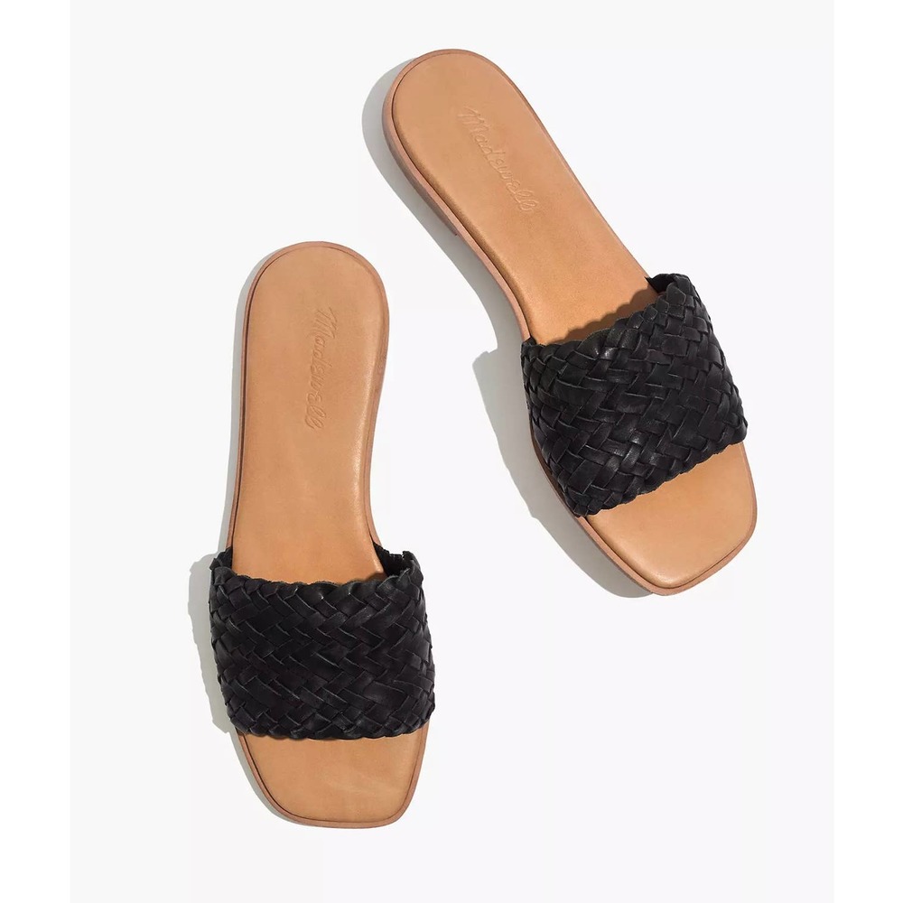 Madewell Black and Tan Woven Sandals